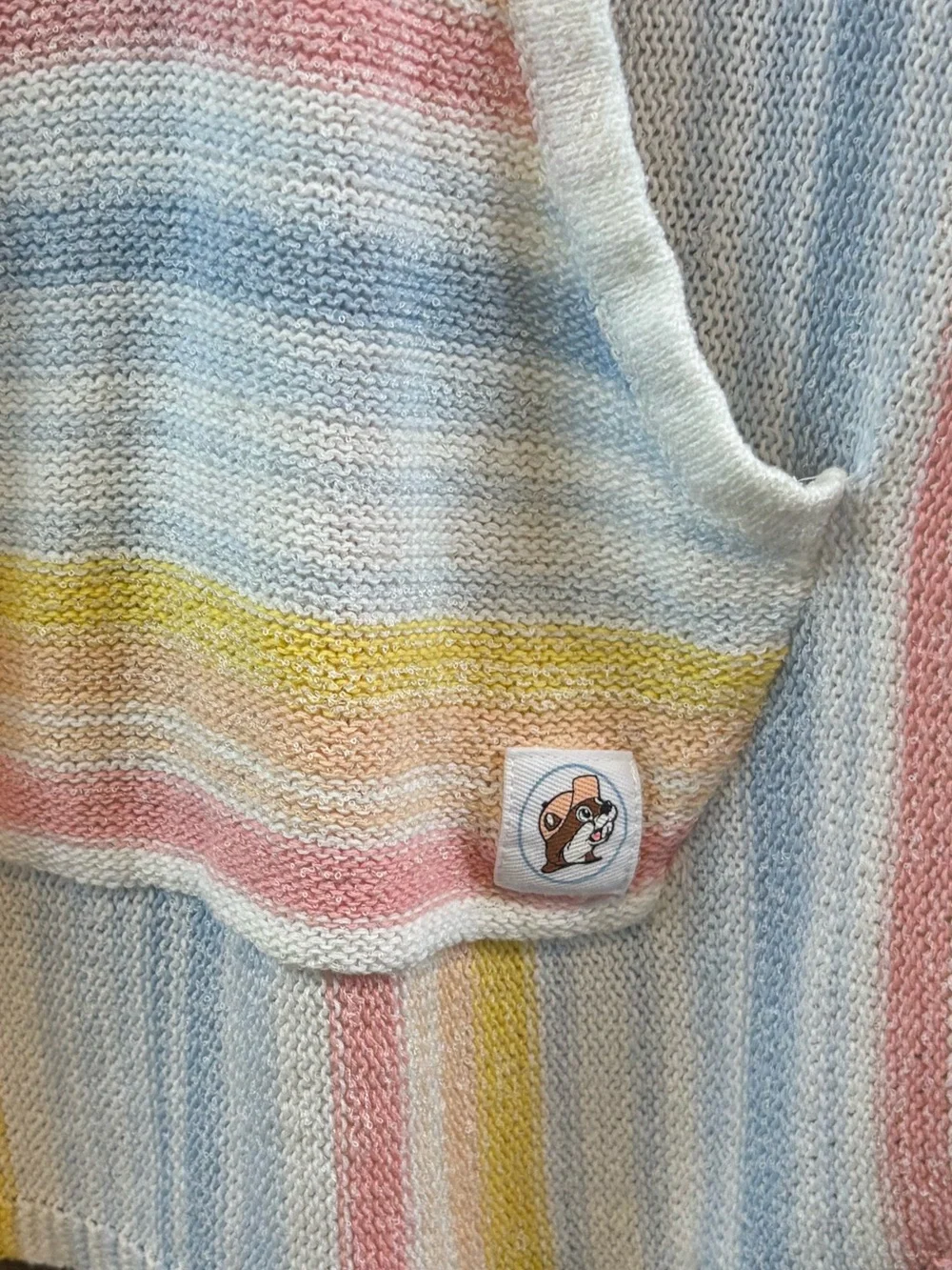 Buc-ee’s Light Pastel Striped Hooded Swim Coverup Womens M